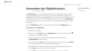 
                            3. Verwenden Sie den Objektkatalog (VBA) | Microsoft Docs