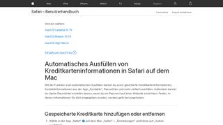 
                            7. Verwenden von „Automatisch ausfüllen“ für Kreditkarten, Kontakte und ...