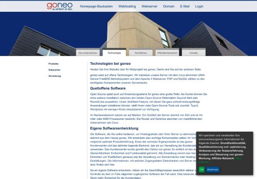 
                            9. Verwendete Hosting-Technologien bei goneo - goneo