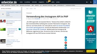 
                            7. Verwendung des Instagram API in PHP - entwickler.de