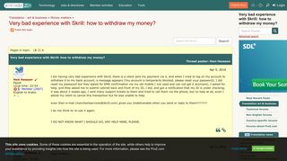 
                            10. Very bad experience with Skrill: how to withdraw my money? (Money ...