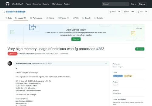 
                            9. Very high memory usage of netdisco-web-fg processes · Issue #253 ...