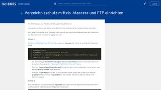 
                            7. Verzeichnisschutz mittels .htaccess und FTP einrichten - 1&1 IONOS ...