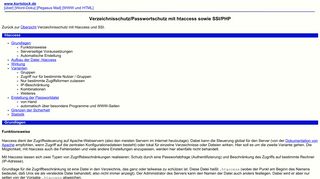 
                            7. Verzeichnisschutz/Passwortschutz mit htaccess sowie SSI/PHP