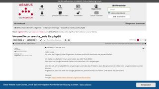 
                            11. Verzweifle an rewrite_rule für phpBB - ABAKUS