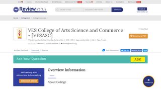 
                            12. VES College of Arts Science and Commerce [VESASC], Mumbai