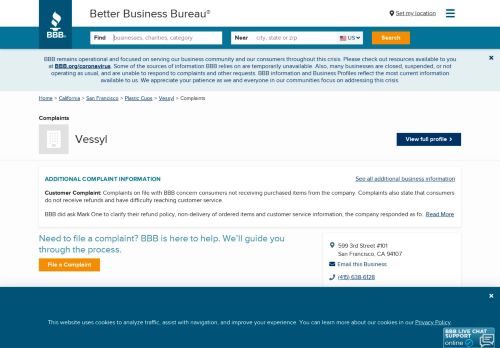 
                            12. Vessyl | Complaints | Better Business Bureau® Profile