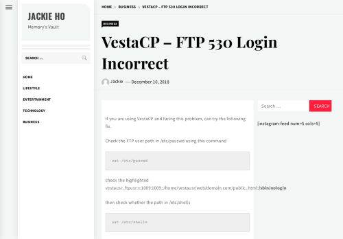 
                            6. VestaCP – FTP 530 Login Incorrect – Jackie Ho