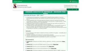 
                            7. Vestibular 2017.2 - Inscrição de Fiscais - Tela 1 - site - Uece