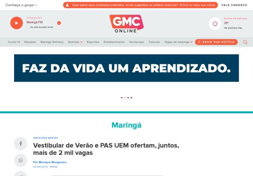 
                            11. Vestibular e PAS UEM estão com inscrições abertas