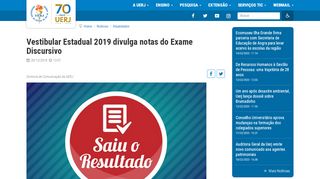 
                            2. Vestibular Estadual 2019 divulga notas do Exame Discursivo - UERJ ...