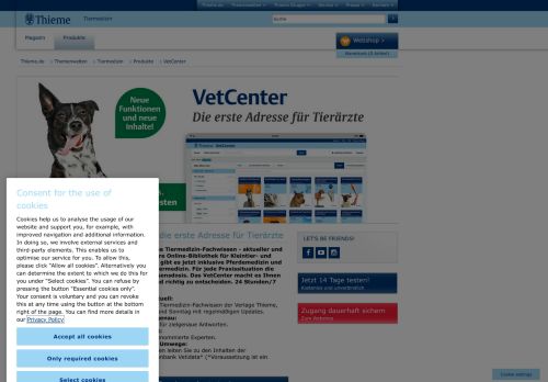 
                            3. VetCenter - Ihre Online-Bibliothek für die Kleintier - Thieme Gruppe