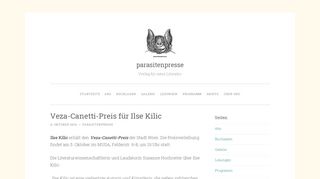 
                            9. Veza-Canetti-Preis für Ilse Kilic - parasitenpresse - WordPress.com