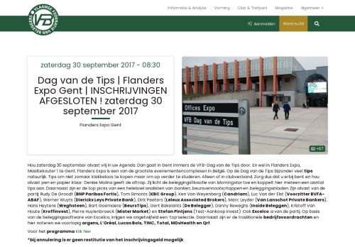 
                            11. Vfb - Dag van de Tips, Flanders Expo, Gent, beleggen, VFB, congres