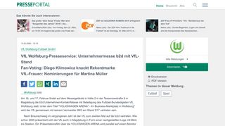 
                            11. ▷ VfL Wolfsburg-Presseservice: Unternehmermesse b2d mit VfL ...
