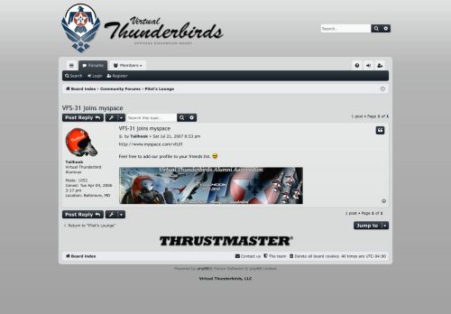 
                            3. VFS-31 joins myspace - - Forums - Virtual Thunderbirds