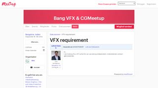 
                            7. VFX requirement - Bang VFX & CGMeetup (Bangalore) | Meetup