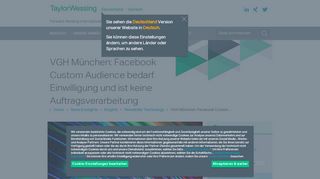 
                            10. VGH München: Facebook Custom Audience bedarf Einwilligung und ...