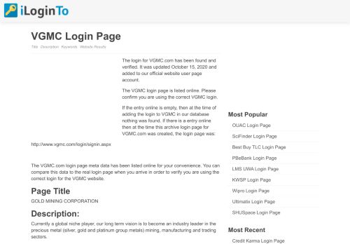 
                            11. VGMC Login - Login to VGMC.com Online - iLoginTo