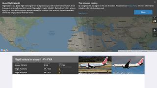 
                            11. VH-YWA - Boeing 737-8FE - Virgin Australia - Flightradar24