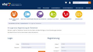 
                            13. VHS Baden-Baden: Ihr Login als Teilnehmer