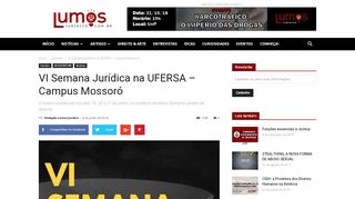 
                            13. VI Semana Jurídica na UFERSA – Campus Mossoró | Lumos Juridico