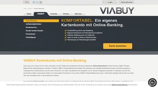 
                            2. VIABUY Prepaid Kartenkonto mit Online-Banking - VIABUY.com