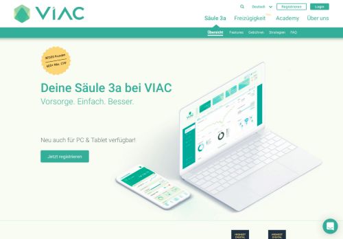 
                            7. VIAC – Vorsorge mit der digitalen & günstigen Säule 3a App der Terzo ...