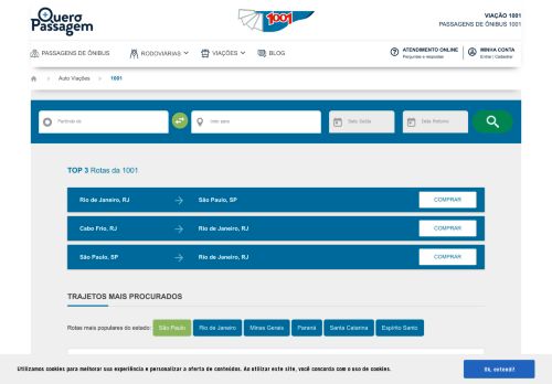 
                            5. Viação 1001 - preços de passagens de ônibus - Quero Passagem