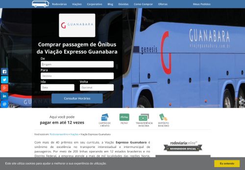 
                            9. Viação Expresso Guanabara | Passagem de Ônibus | Rodoviariaonline