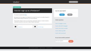 
                            11. Viadeo Help - How do I sign up as a freelancer?