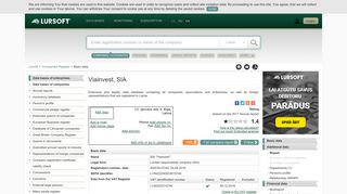 
                            6. Viainvest, SIA, 40203015744 - company data