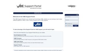 
                            8. ViBE Support Portal - Technical Support Portal