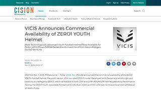
                            13. VICIS Announces Commercial Availability of ZERO1 YOUTH Helmet