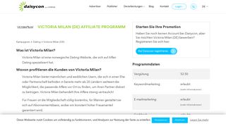 
                            10. Victoria Milan (DE) Partnerprogramm | Daisycon
