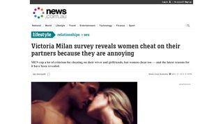 
                            13. Victoria Milan survey reveals women cheat on their partners because ...