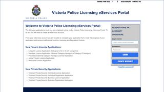 
                            8. Victoria Police Licensing eServices Portal