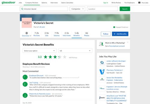 
                            2. Victoria's Secret Employee Benefits and Perks | Glassdoor