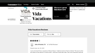 
                            6. Vida Vacations Reviews (Updated May 2018) | ConsumerAffairs