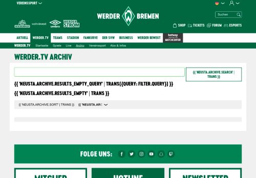 
                            5. Video-Archiv SV Werder Bremen | Werder.TV