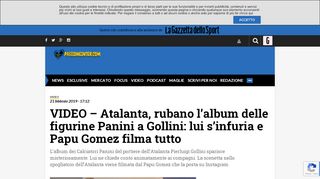 
                            13. VIDEO – Atalanta, rubano l'album delle figurine Panini a Gollini: lui s ...