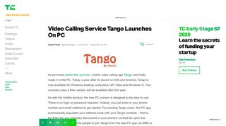 
                            10. Video Calling Service Tango Launches On PC | TechCrunch