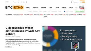 
                            10. Video: Exodus-Wallet einrichten und Private Key sichern | BTC-ECHO