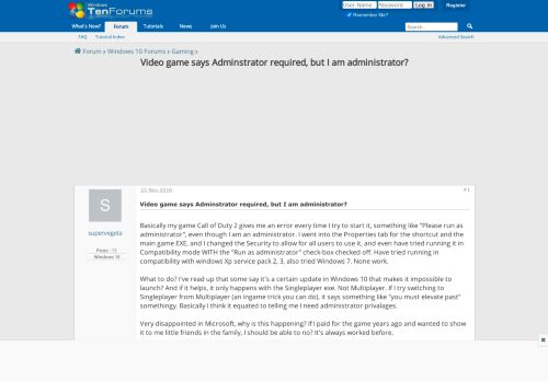 
                            10. Video game says Adminstrator required, but I am administrator ...