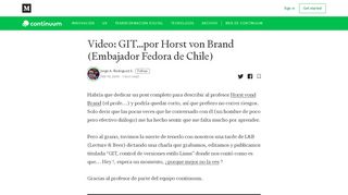 
                            4. Video: GIT…por Horst von Brand (Embajador Fedora de Chile)