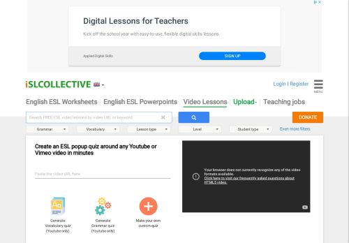 
                            12. Video lessons - iSLCollective