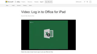 
                            4. Video: Log in to Office for iPad - Office Support - Office 365