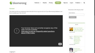 
                            2. [VIDEO] Logging In and Out and Updating Your User - Bloomerang