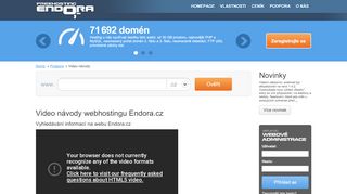 
                            6. Video návody webhostingu Endora.cz| Endora.cz