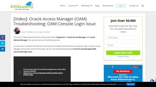 
                            10. [Video]: Oracle Access Manager (OAM) Troubleshooting: OAM ...